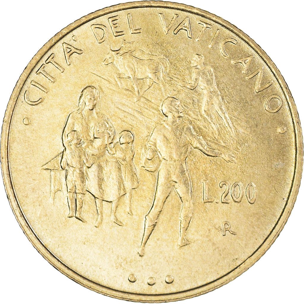 Vatican City | 200 Lire Coin | John Paul II | Km:266 | 1995