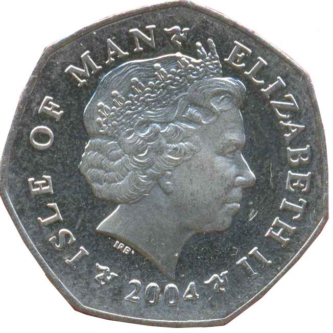 Isle of Man 50 Pence Coin | Queen Elizabeth II | Christmas | KM1262 | 2004