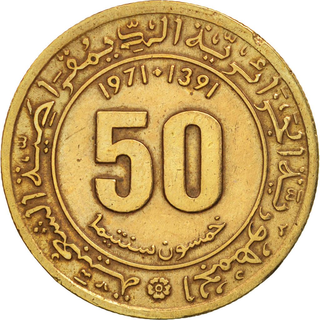 Algeria | 50 Centimes Coin | Nickel Brass | Sun | Science | Km:102 | 1971 - 1973