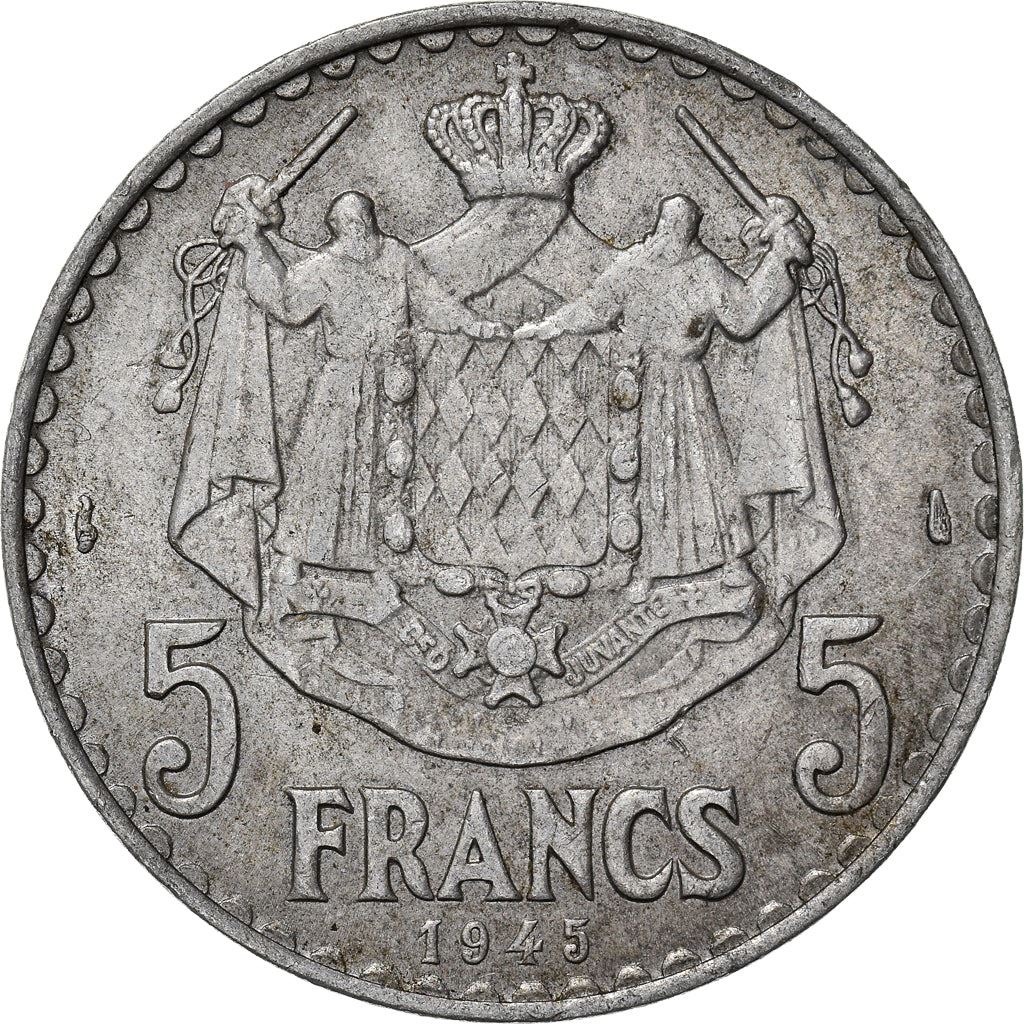 Monaco | 5 Francs Coin | Louis II | Km:122 | 1945