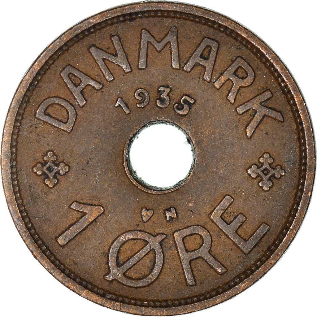 Denmark | 1 Ore Coin | Monogram | Km:826 | 1926 - 1940