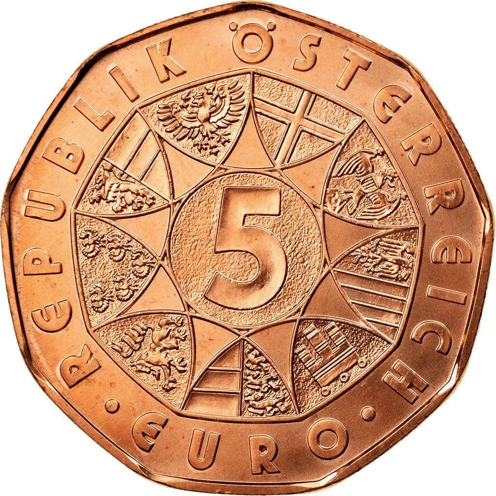 Austria | 5 Euro Coin | Operetta Bat | Champagne Glass | Masquerade Mask | Km:3237 | 2015