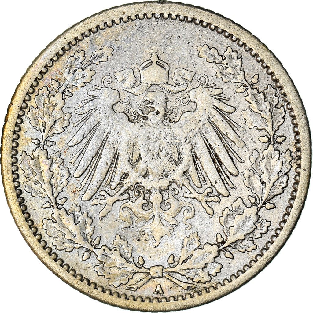 German Empire 1/2 Mark Coin | Deutsches Reich | Wilhelm II | Type 2 | KM17 | 1905 - 1919