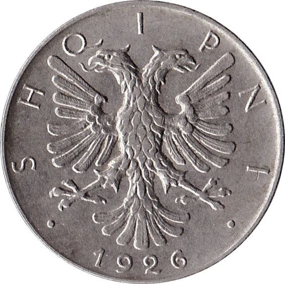 Albanian 1/2 Lek Coin | Eagle | Hercules | Nemean Lion | KM4 | 1926