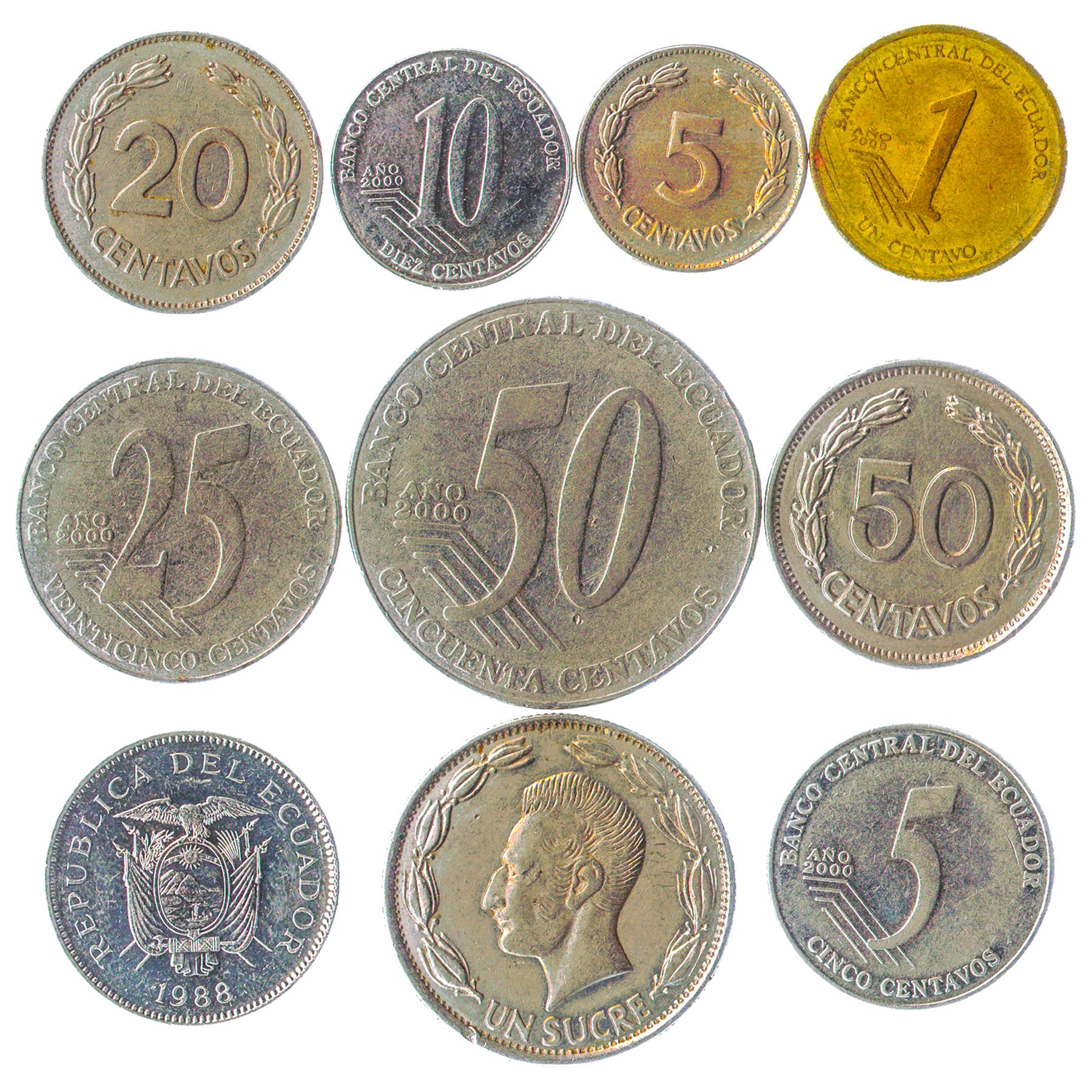 Ecuador 10 Mixed Coins Sucre | 1964 - 2003