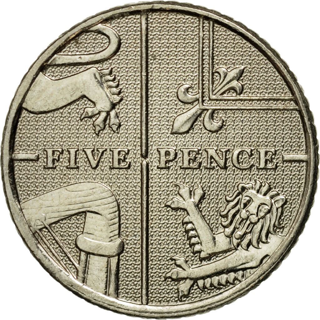 United Kingdom | 5 Pence Coin | Elizabeth II | Km:1109 | 2008 - 2010