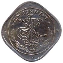 Pakistan | 2 Annas Coin | Crescent Moon | Km:9 | 1950