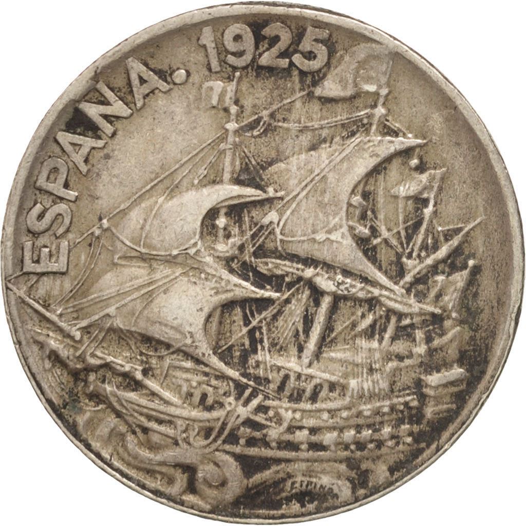 إسبانيا | عملة 25 سنتيموس | سفينة كارافيل | Km:740 | 1925