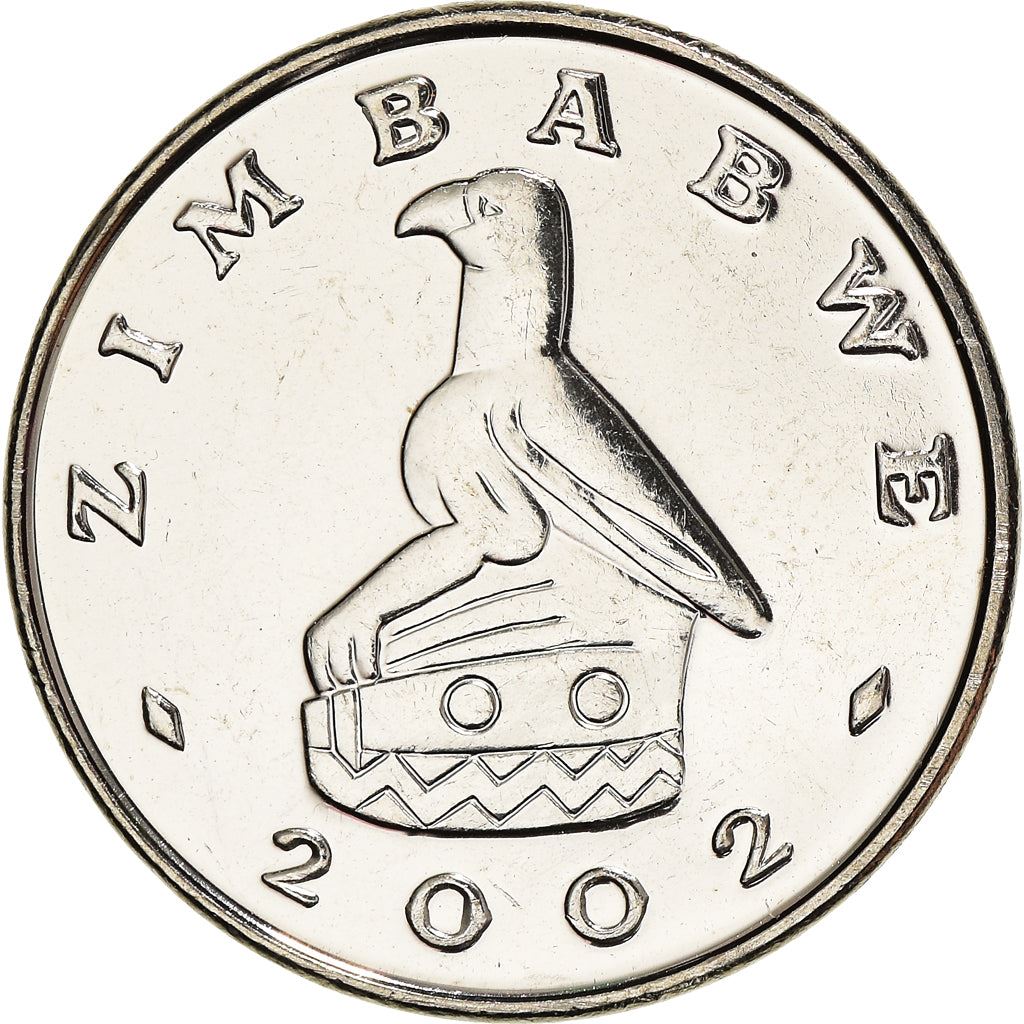 Zimbabwe | 20 Cents Coin | Bateleur Eagle | Birchenough Bridge | Sabi River | KM4a | 2001 - 2003