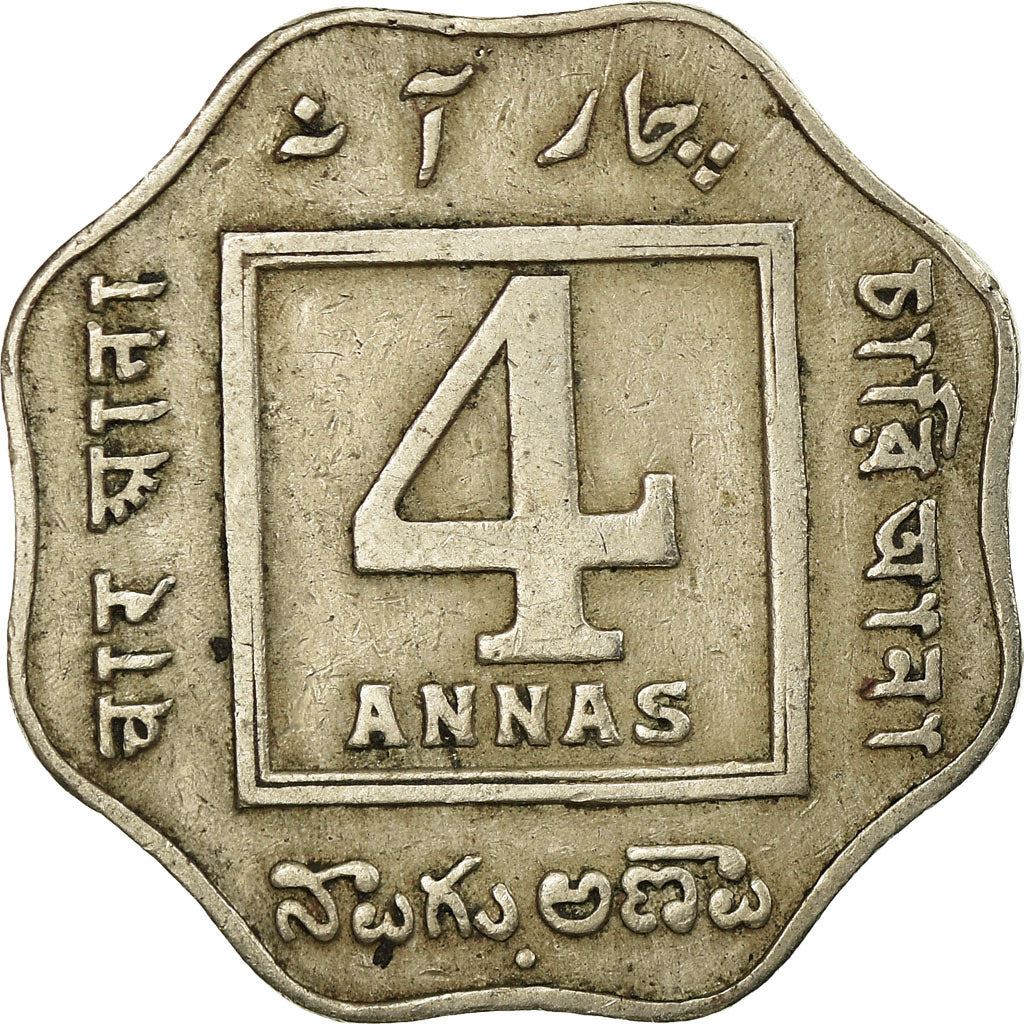 India - British | 4 Annas Coin | King George V | Km:519 | 1919 - 1921