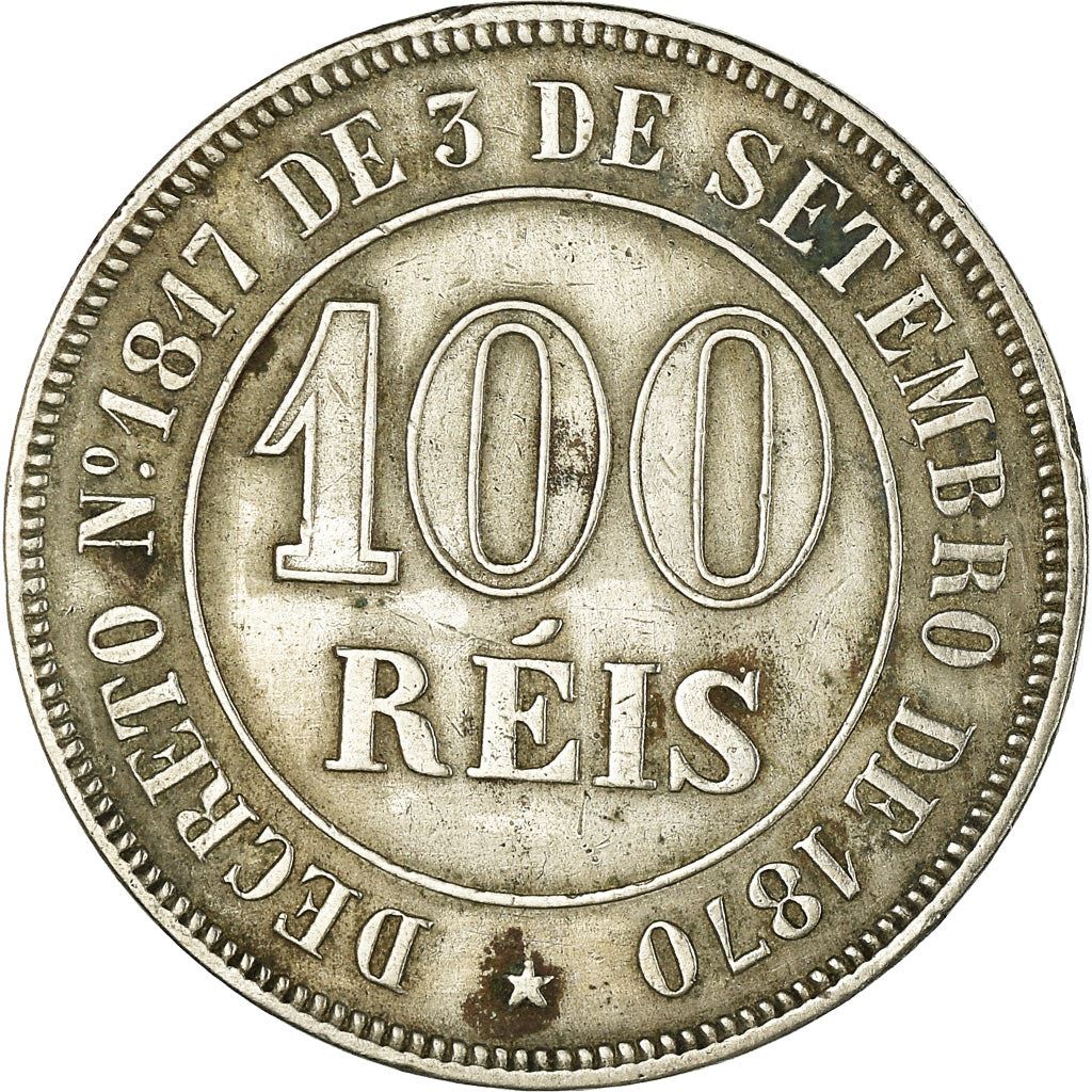 Brazil | 100 Reis Coin | Pedro II | Km:477 | 1871 - 1885