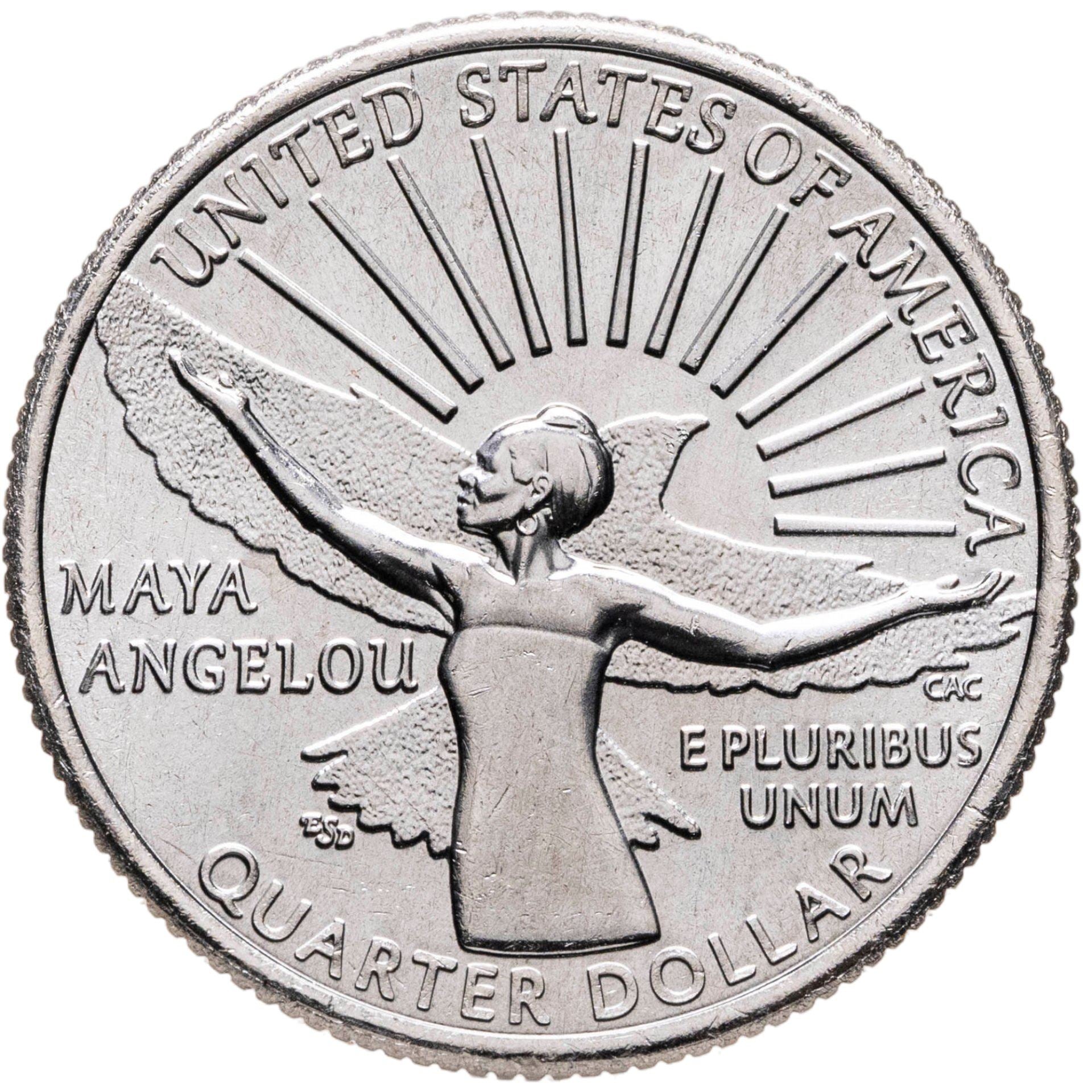 United States | 1/4 Dollar Coin | Maya Angelou | KM:766 | 2022