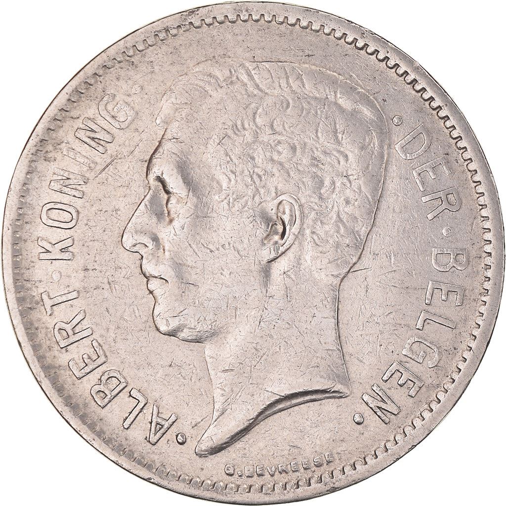 Belgian 1 Belga / 5 Francs Coin | Albert I Belgie | Star | Olive | KM98 | 1930 - 1933