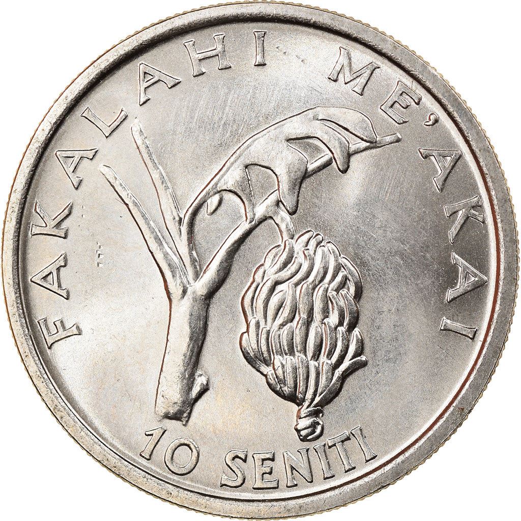 Tonga | 10 Seniti Münze | König Tupou IV | Banane | FAO | Km:69 | 1981 - 1996