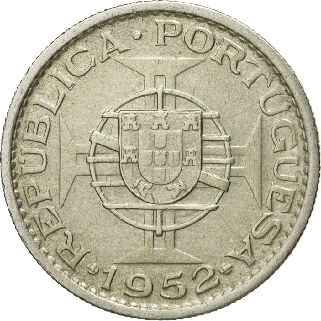 Angola | 10 Escudos Coin | Horse | Elephant | Shield | Km:73 | 1952 - 1955