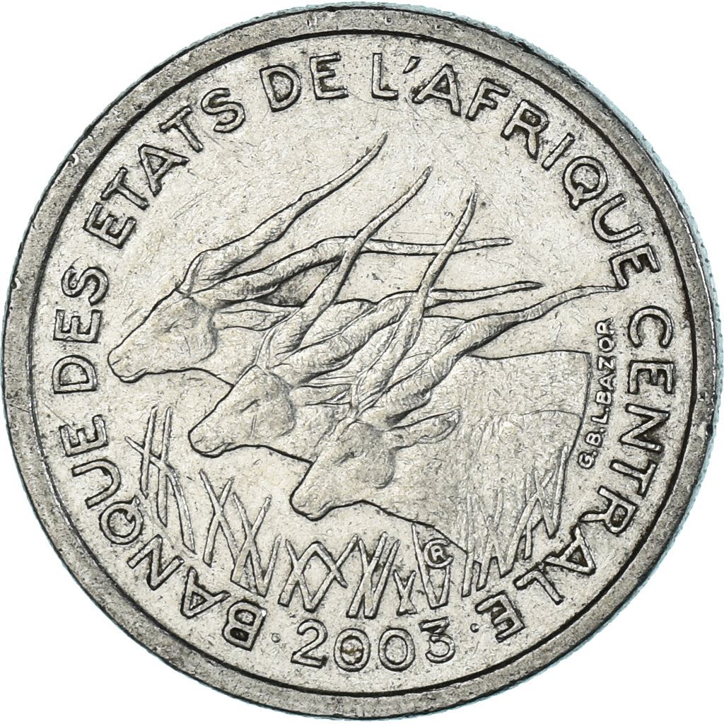 Central African States | 50 Francs Cfa Coin | Antelope | Crops | Km:11 | 1976 - 2003