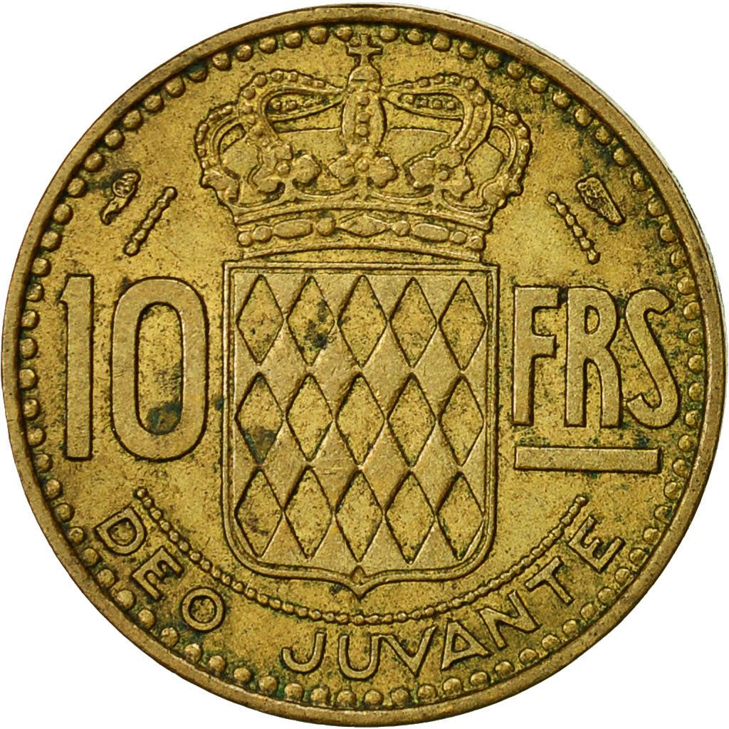 Monaco | 10 Francs Coin | Rainier III | Km:130 | 1950 - 1951