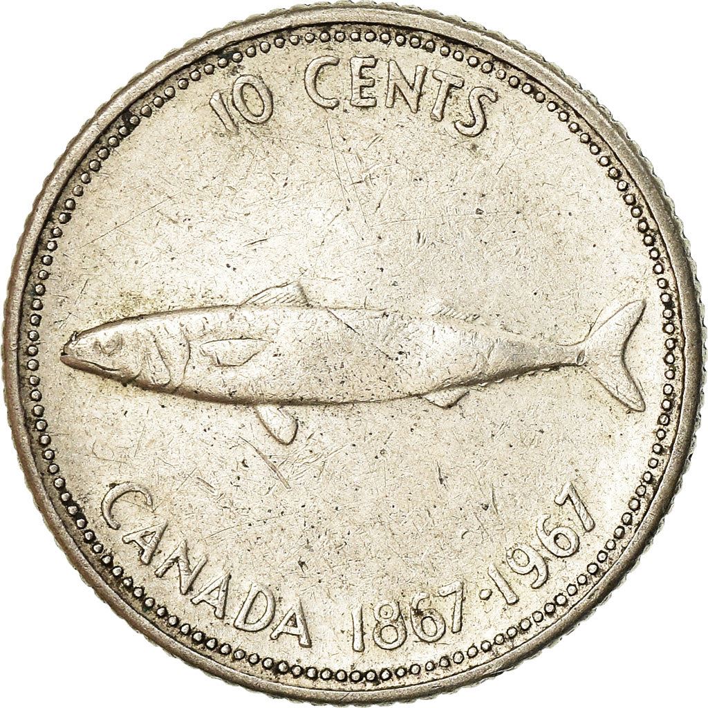 Canada | 10 Cents Coin | Mackerel | Km:67A | 1967