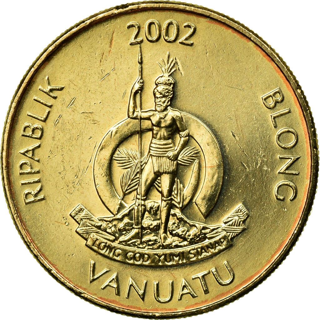 Vanuatu | 100 Vatu Coin | Melanesian Warrior | Coconut Sapling | Km:9 | 1988 - 2008