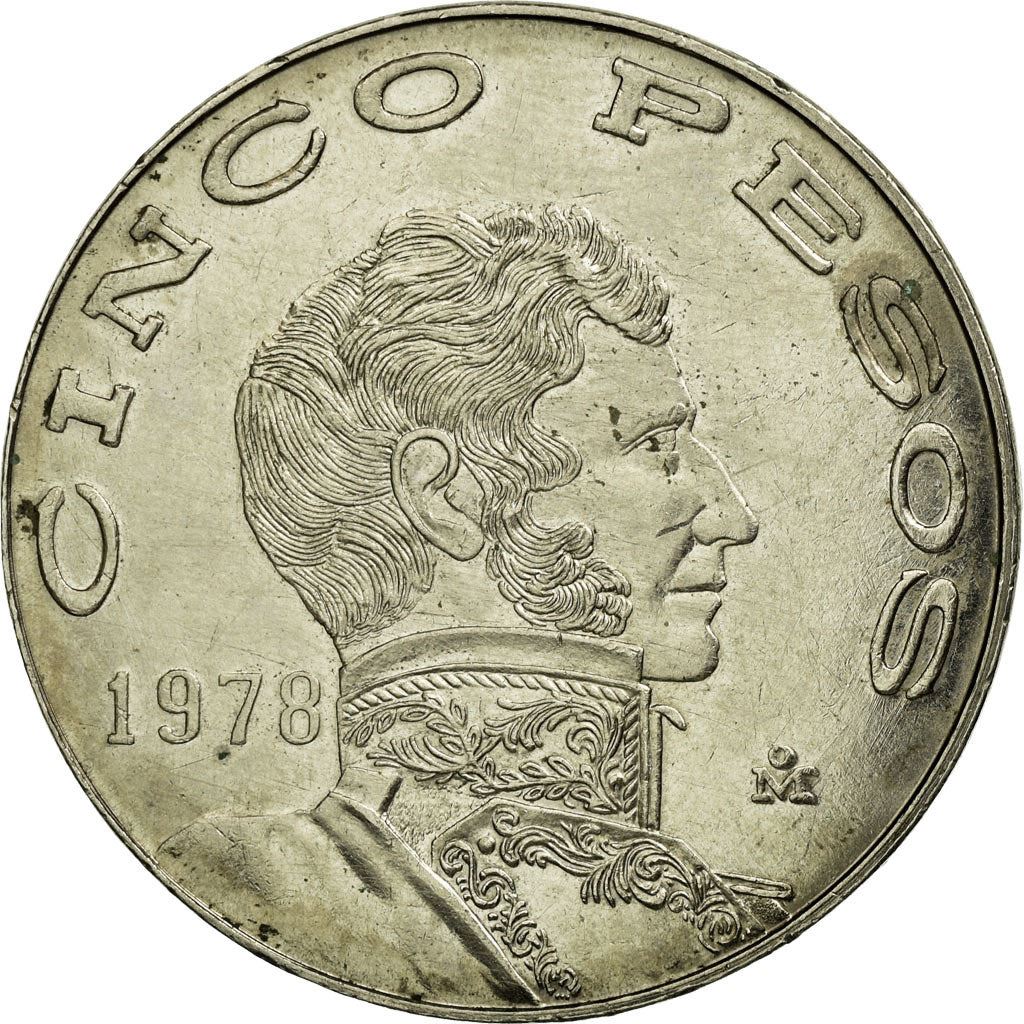 Mexico | 5 Pesos Coin | Vicente Guerrero | Km:472 | 1971 - 1978