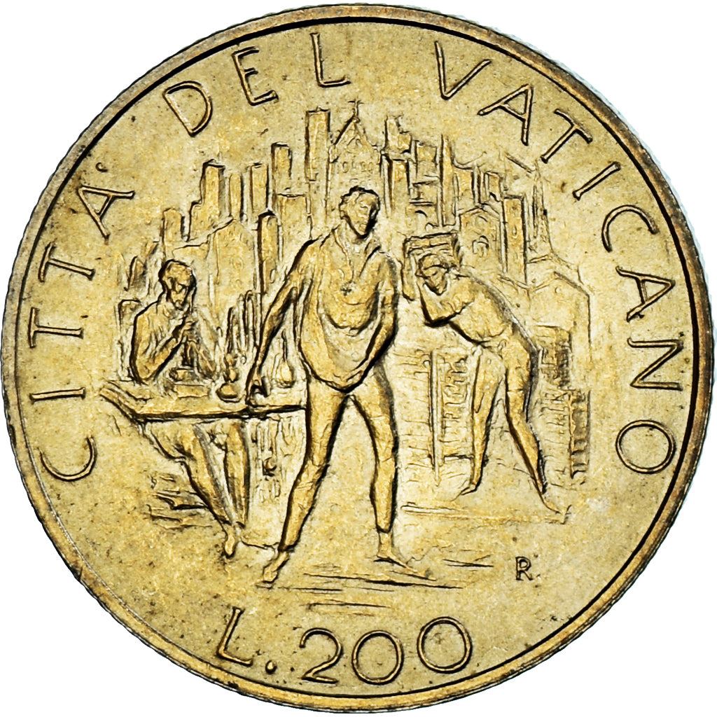 Vatikanstaten | 200 Lire mynt | Johannes Paul II | Km:217 | 1989