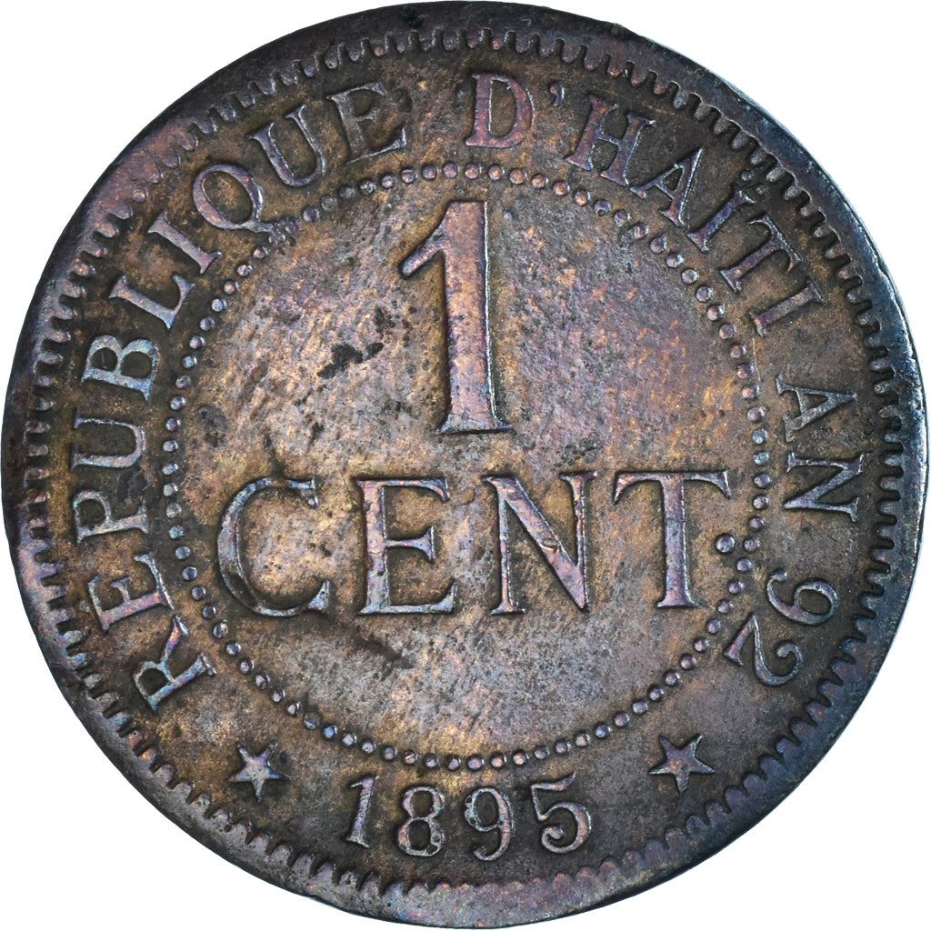 Haiti | 1 Centime Coin | Palm Tree | Cannon | Km:48 | 1886 - 1895