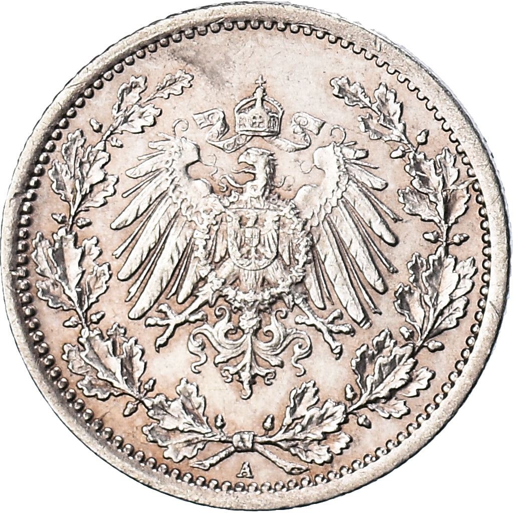 German Empire 1/2 Mark Coin | Deutsches Reich | Wilhelm II | Type 2 | KM17 | 1905 - 1919