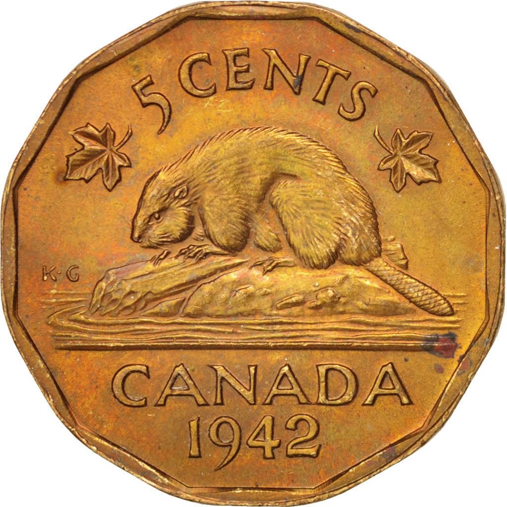 Canada | 5 Cents Coin | Tombac | KM:39 | 1942