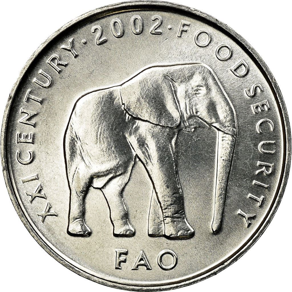 Somalia | 5 Shillings Coin | Elephant | FAO | Km:45 | 1999 - 2002