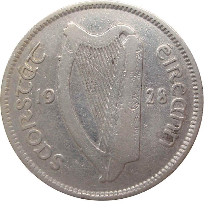 Irish 1 Scilling Coin | Celtic Harp | Bull | KM6 | 1928 - 1937