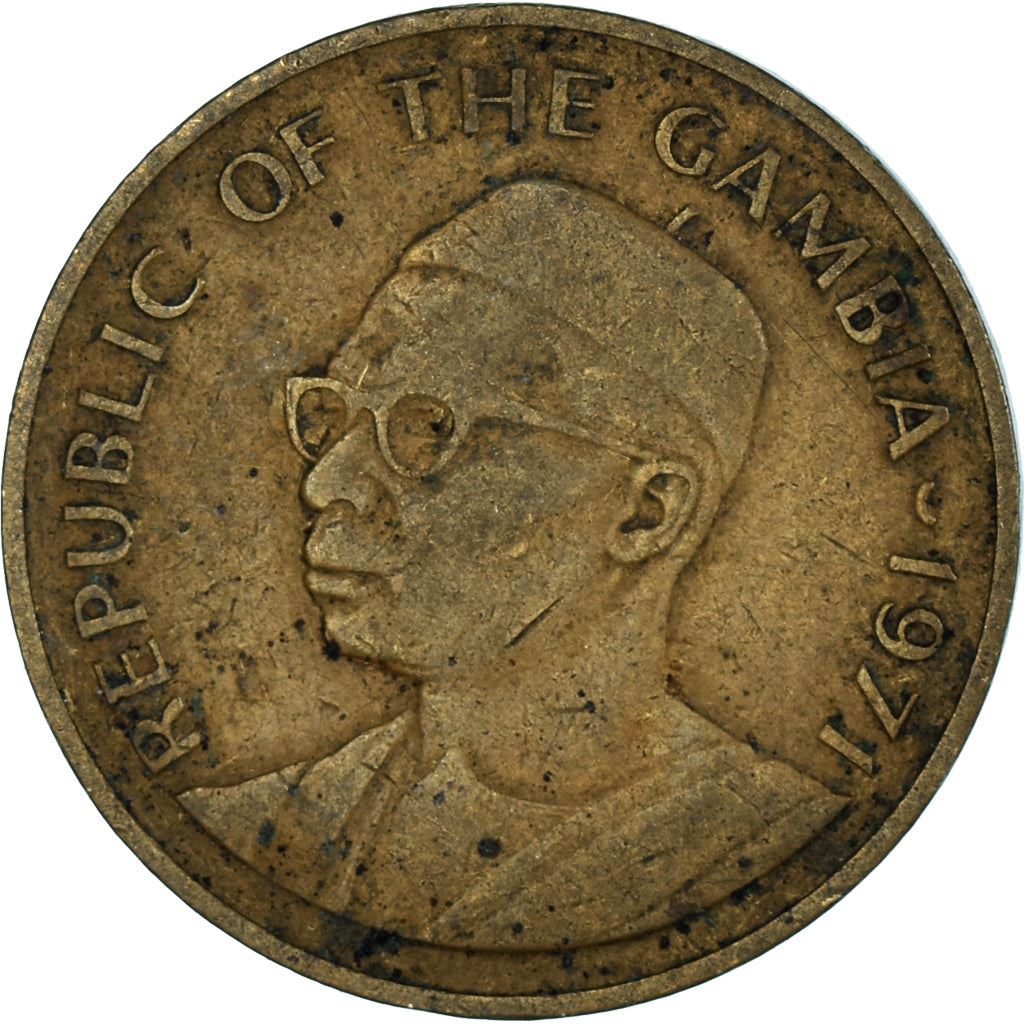The Gambia | 10 Bututs Coin | Double-spurred francolin | Km:10 | 1971