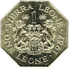 Sierra Leone 1 Leone | Joseph Saidu Momoh | KM43 | 1987 - 1988