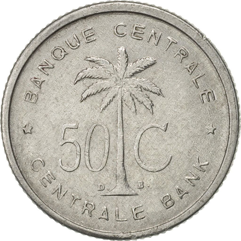 Belgian Congo | 50 Centimes Coin | Oil palm tree | Km:2 | 1954 - 1955