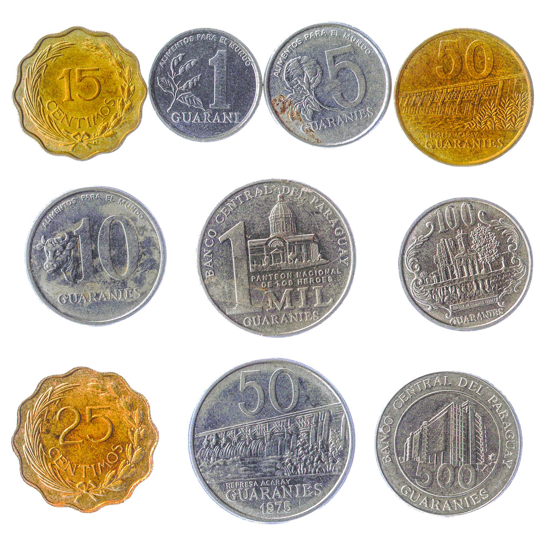 Paraguay 10 Mixed Coins | Centimos to Guaranies | 1944 - 2018