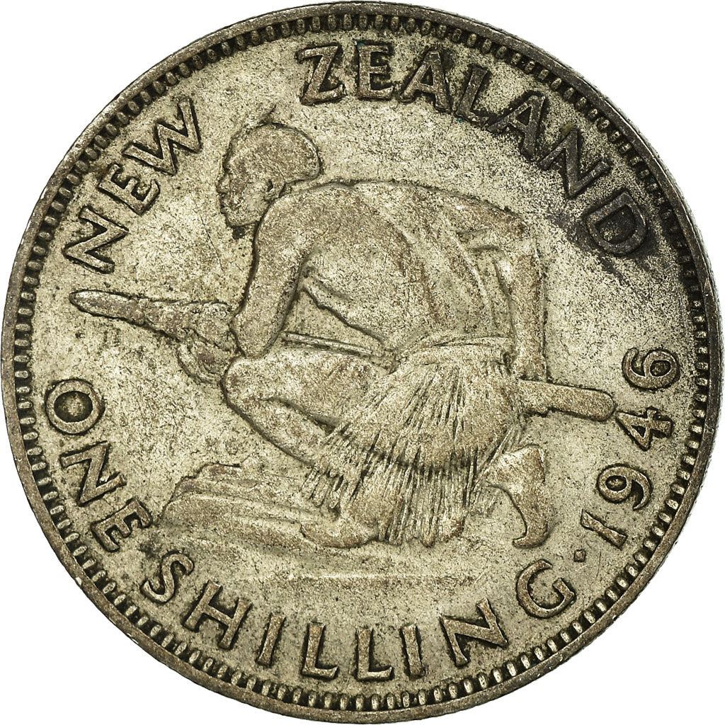 New Zealand | 1 Shilling Coin | George VI | Maori Warrior | Km:9 | 1937 - 1946