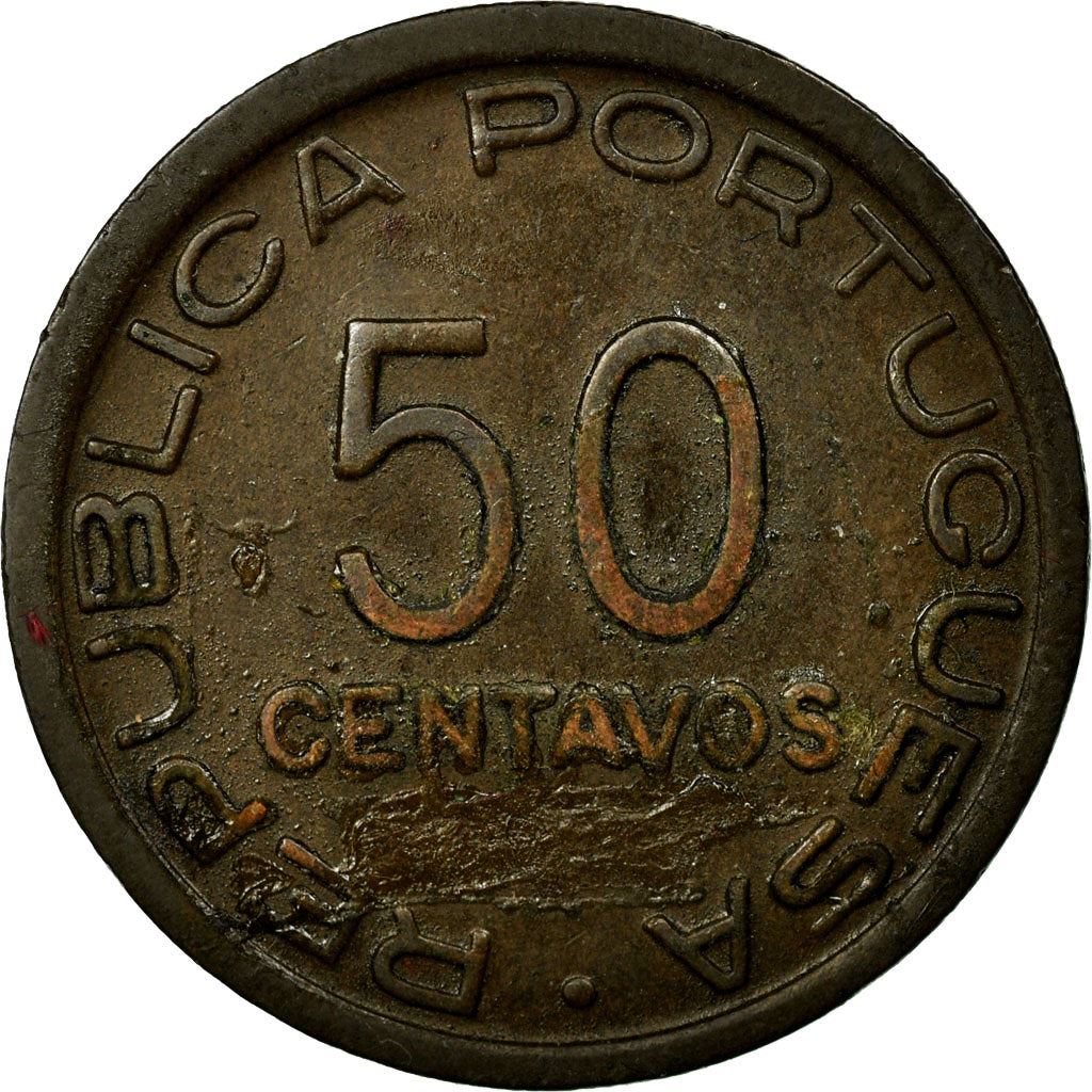 Mozambique | 50 Centavos Coin | Bundle of Arrows | Km:73 | 1945
