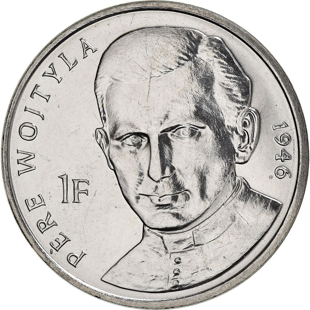 Democratic Republic of the Congo | 1 Franc Coin | Pope John Paul II | Km:156 | 2004