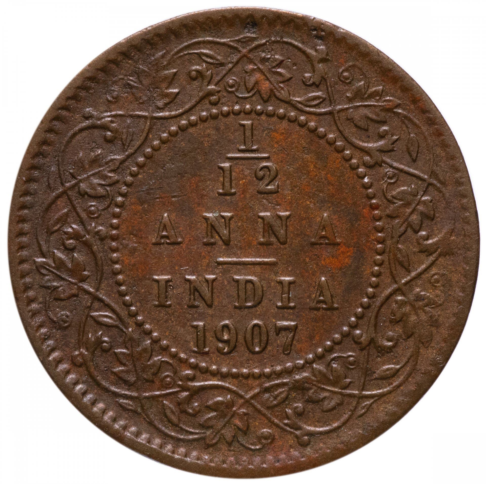 India - British | 1/12 Anna Coin | King Edward VII | Km:498 | 1906 - 1910
