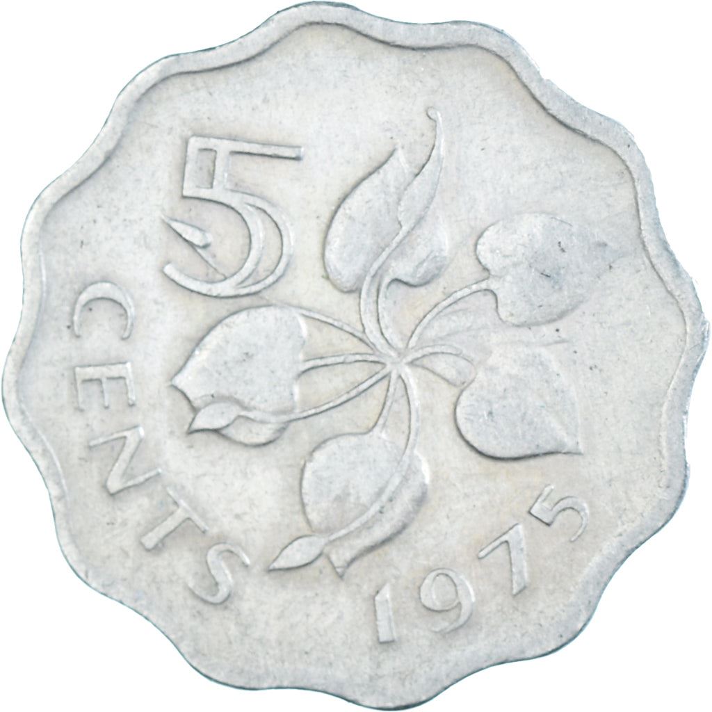 Eswatini 5 Cents Coin | King Sobhuza II | Arum Lily | KM9 | 1974 - 1979