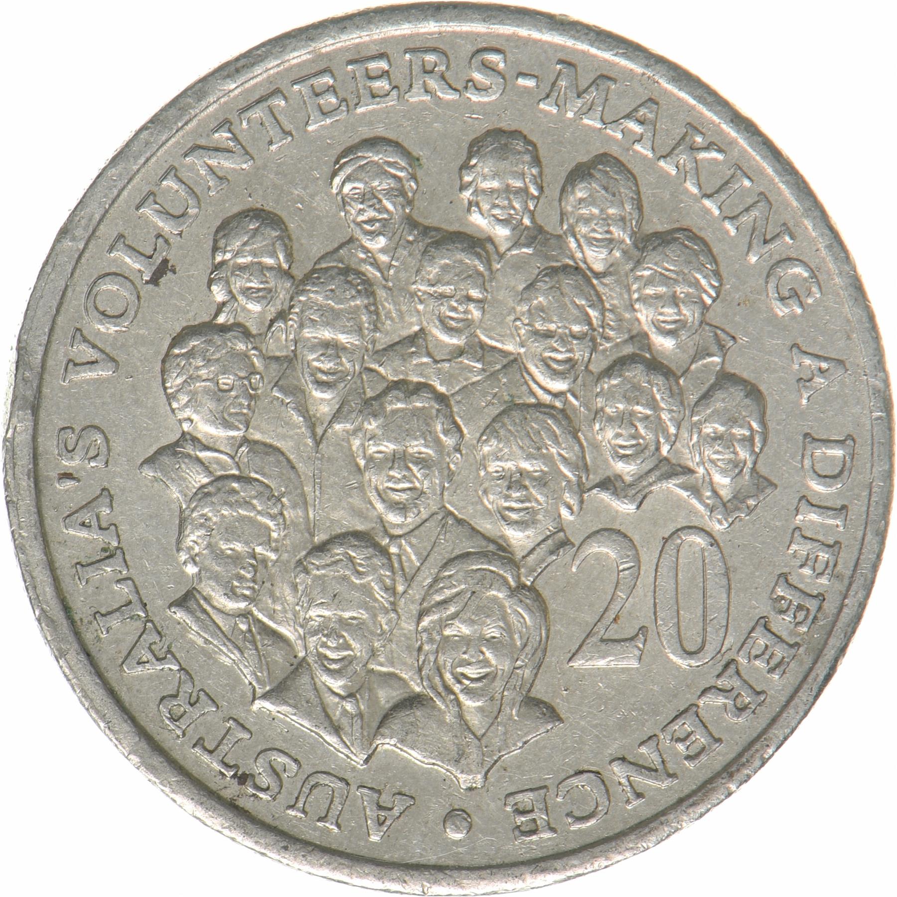 Australia | 20 Cents Coin | Volunteers | KM:688 | 2003