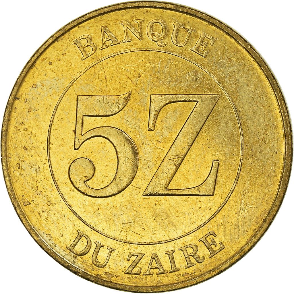 Zaire | 5 Zaires Coin | Mobutu Sese Seko | Km:14 | 1987