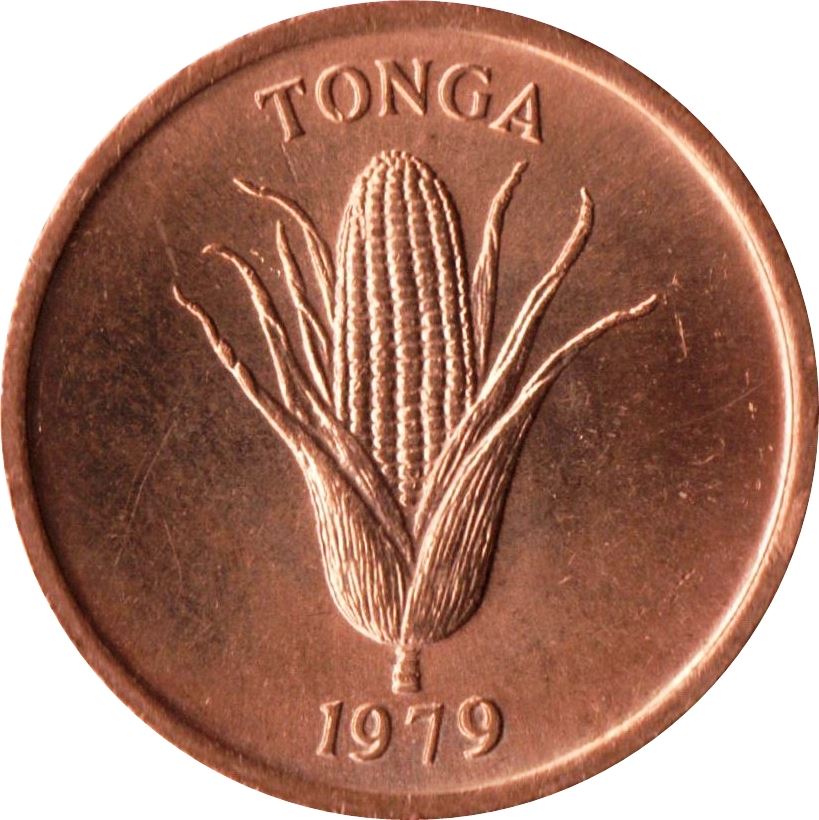 Tonga | 1 Seniti Coin | Corn | Pig | FAO | Km:42 | 1975 - 1979