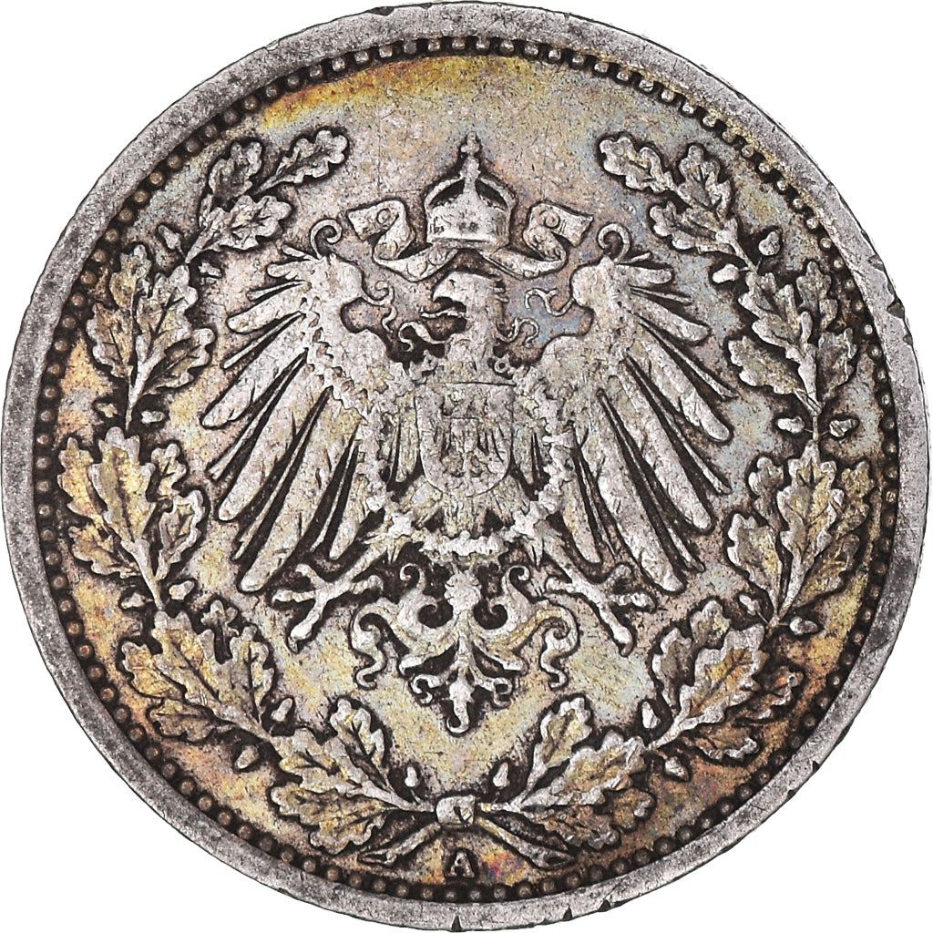 German Empire 1/2 Mark Coin | Deutsches Reich | Wilhelm II | Type 2 | KM17 | 1905 - 1919