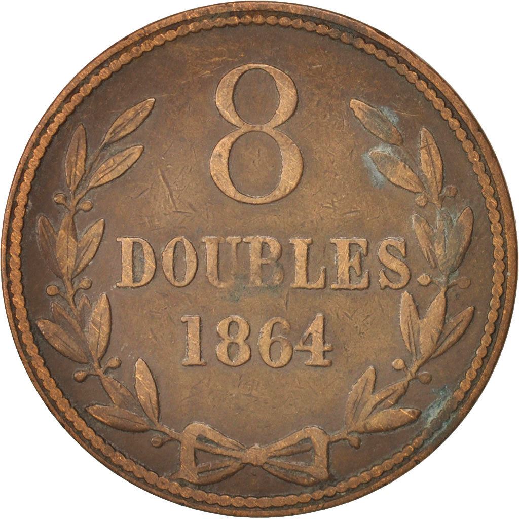 Guernsey 8 Doubles Coin | KM7 | 1864 - 1911