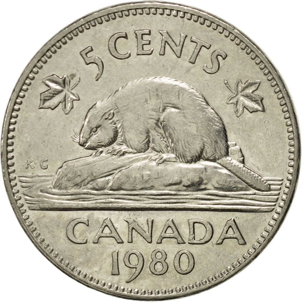 Canada | 5 Cents Coin | Nickel | 2nd portrait | KM:60.2 | 1979-1981