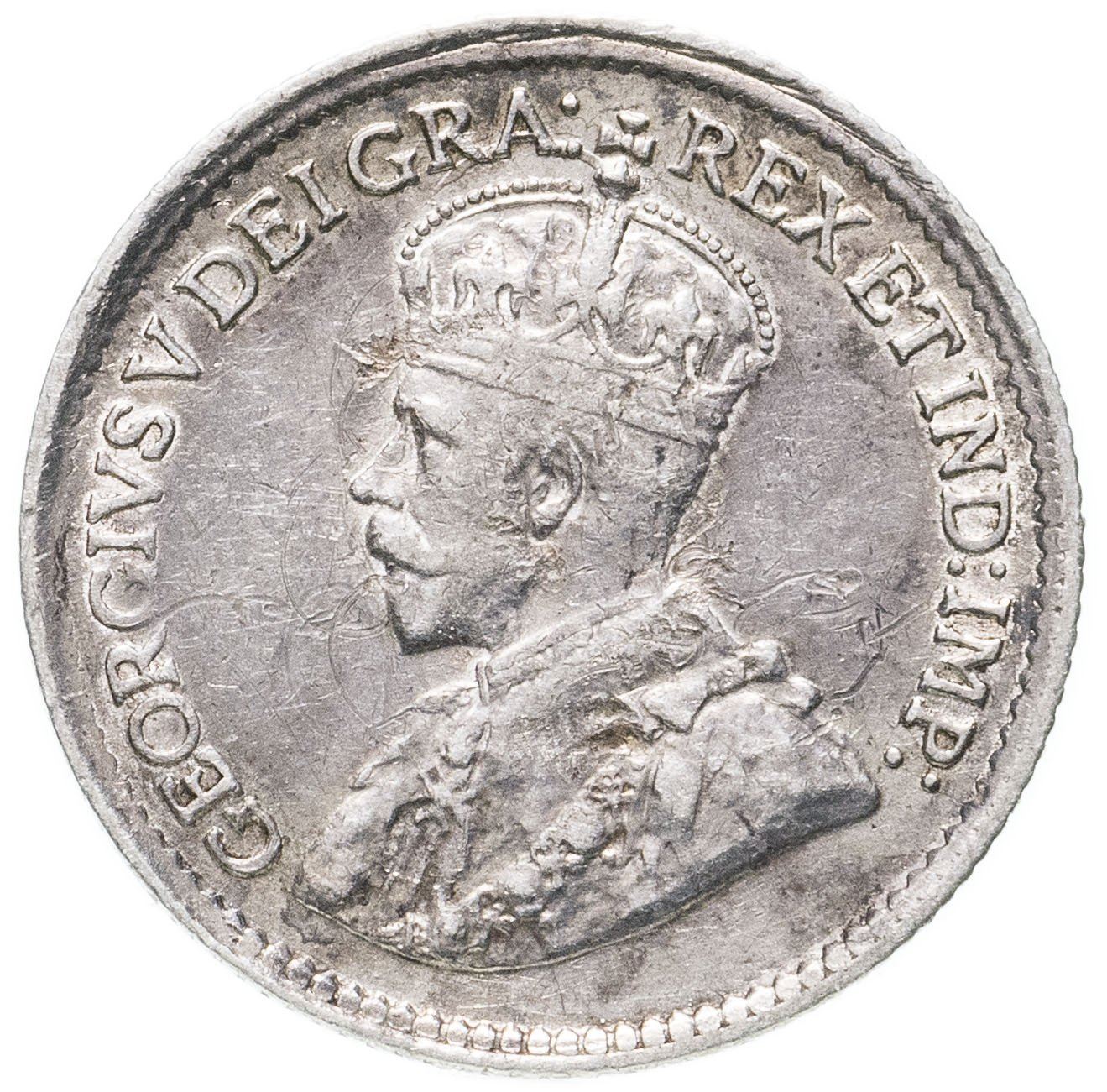 Canada 5 Cents Coin | King George V | Crown | KM22 | 1912 - 1919