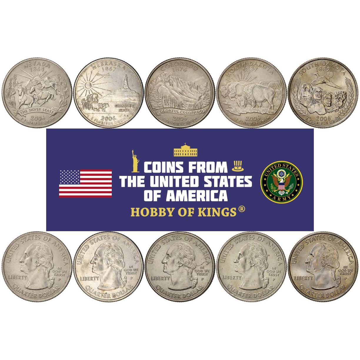 United States | 5 Coin Set | 1/4 Dollar | 2006