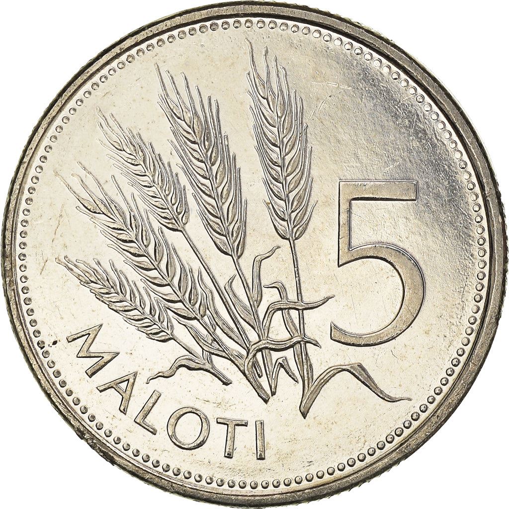 Lesotho | 5 Maloti Coin | Wheat sprigs | Km:59 | 1996 - 2010