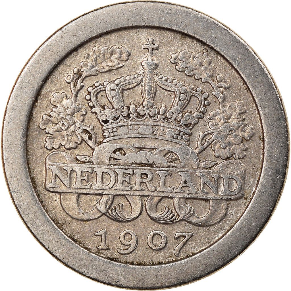 מטבע הולנד 5 סנט | המלכה וילהלמינה | KM137 | 1907 - 1909