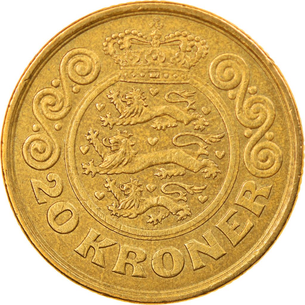 Denmark | 20 Kroner Coin | Margarethe II | Km:878 | 1994 - 1999